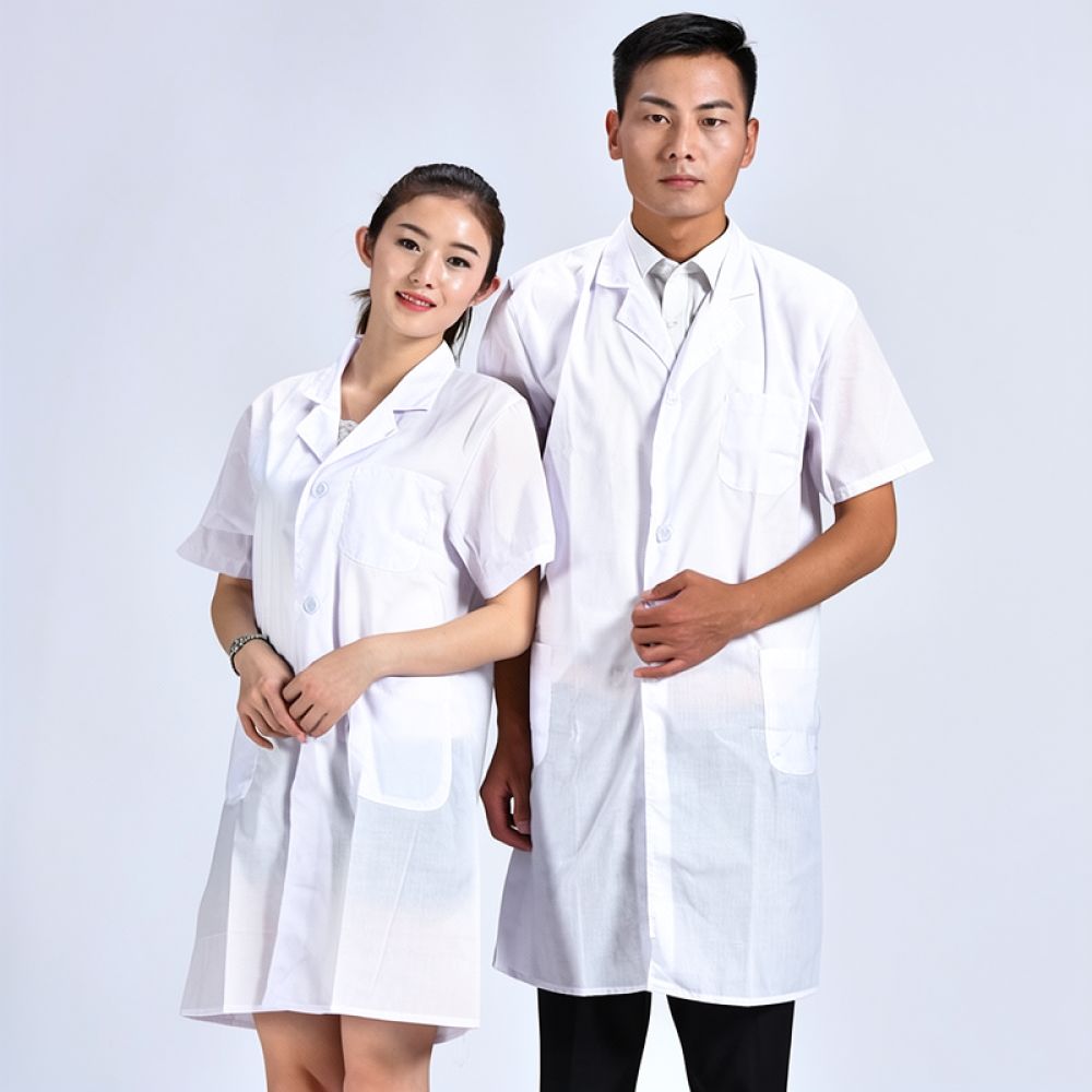Medical Lab Worker - 保護用白衣、白、長袖、医療従事者用、スクラブ、プロフェッショナル、化学、科学、学校、学生、作業着、アパレル