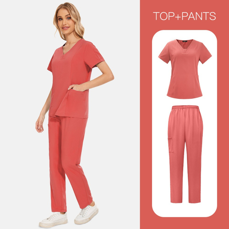 新色マルチカラー無地ラボコート上下セット 軽量速乾 ナース服 - Medical Lab Worker のレビューと価格
