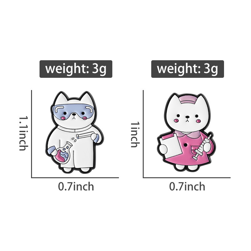2 個かわいい漫画医療猫エナメルブローチクリエイティブラボラ - Medical Lab Gifts のレビューと価格